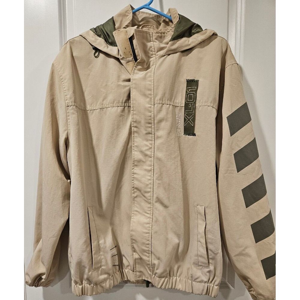 Disney Star Command Jacket Costume Hooded Zip Up‎ Size Medium Beige/Green